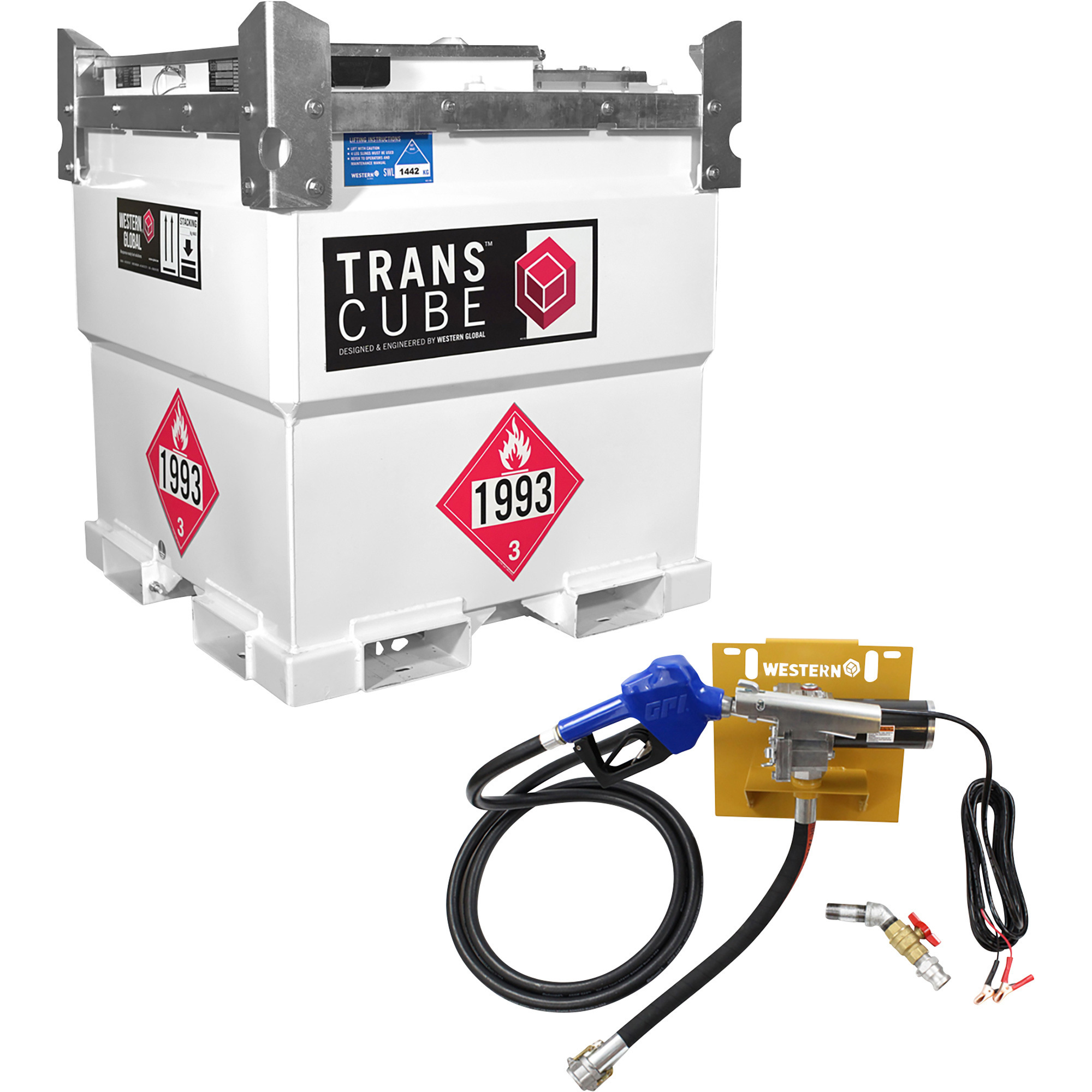 Western Global TransCube DOT Certified 251-Gallon Transportable Fuel Storage Tank, Model# TCGWN0010-01215GP-SNN
